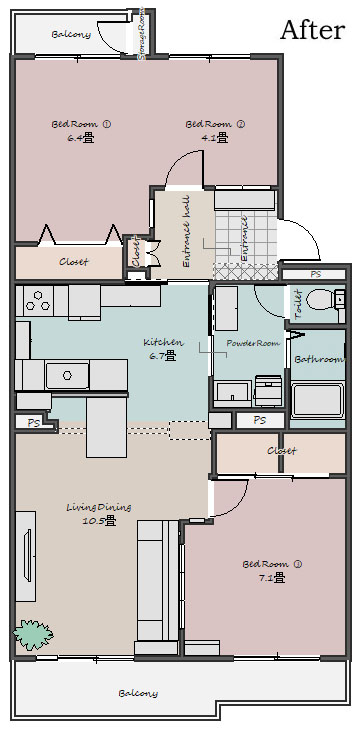 施工後の平面図