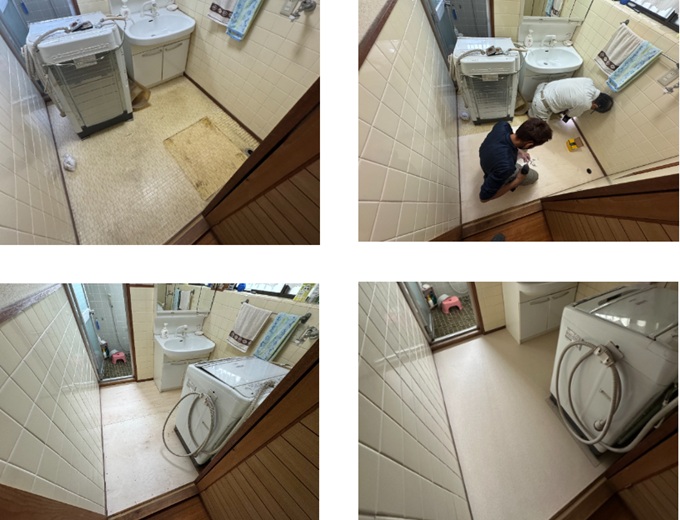 洗面所CF上貼り工事