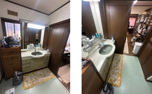 工事前洗面化粧台