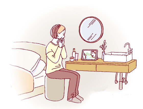 お肌のお手入れをしながら