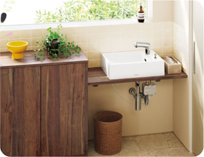 玄関にも洗面台